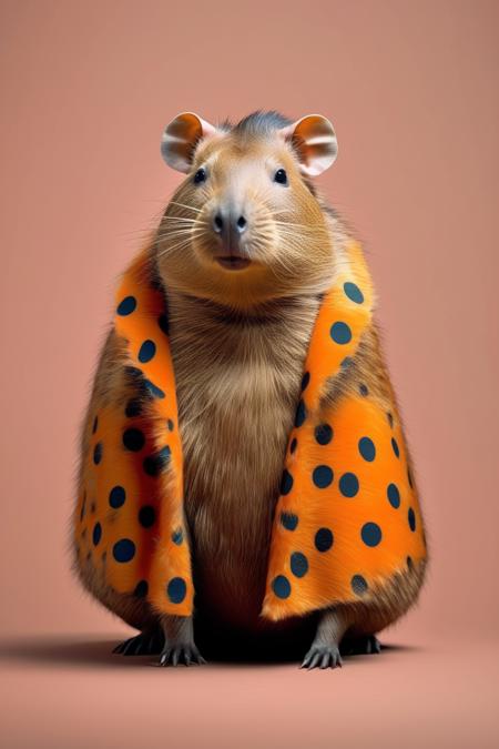 00165-268544225-_lora_Dressed animals_1_Dressed animals - capybara with beautiful polka dot patterned fur.png